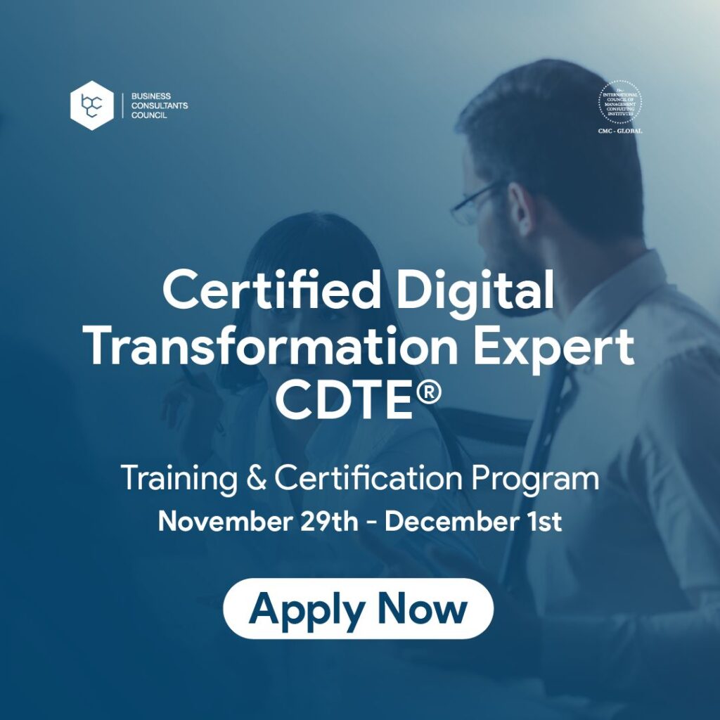 Call for Consultants and Experts for Certified Digital Transformation Expert – CDTE© Certification Program